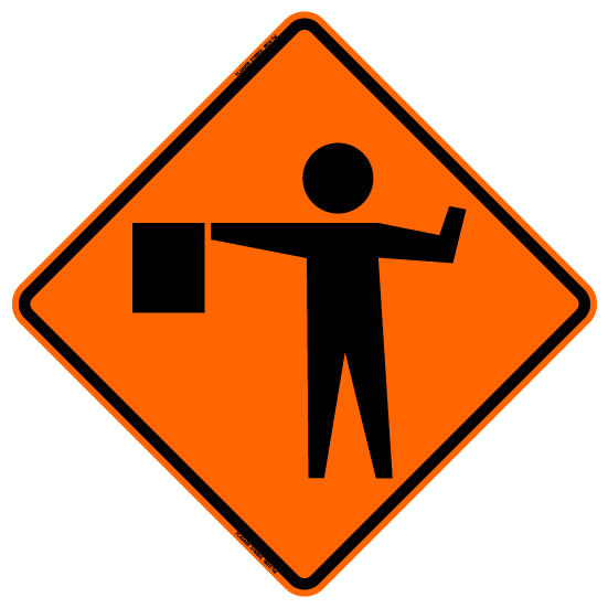 36” Roll Up Sign Flagger Symbol