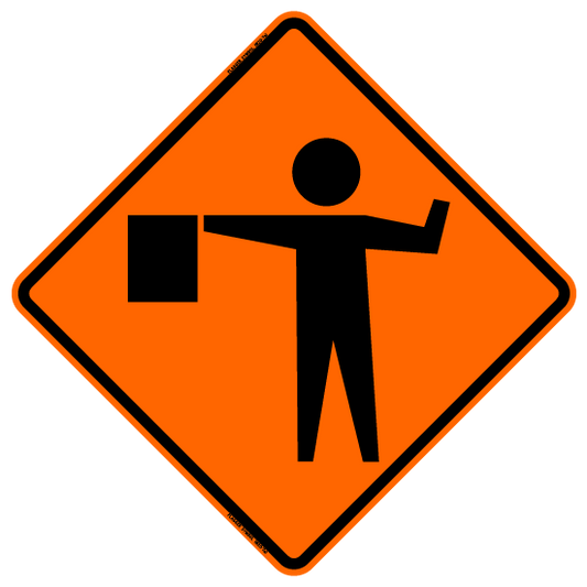 36” Roll Up Sign Flagger Symbol