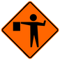36” Roll Up Sign Flagger Symbol