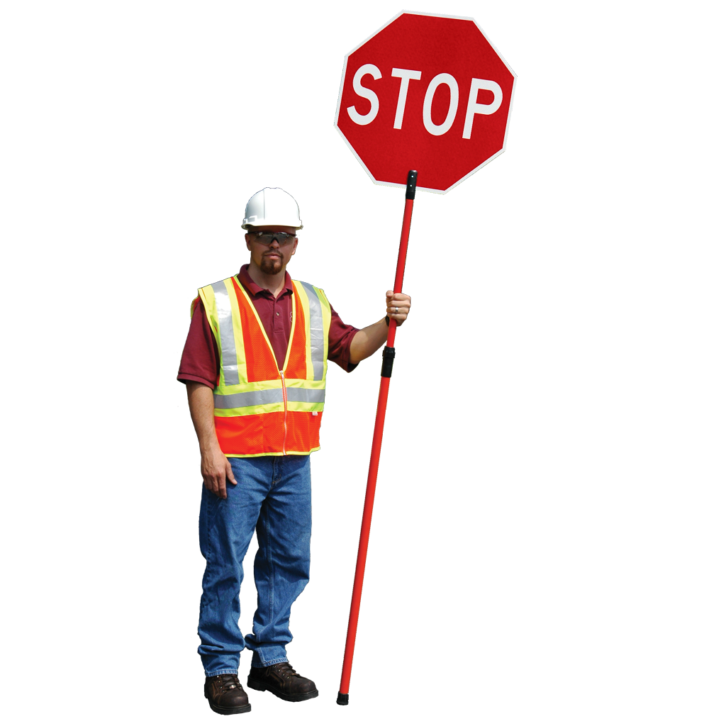 24" Plastic Slow/Stop Paddle with Handle