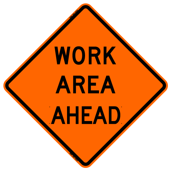 36” Roll Up Sign Work Area Ahead